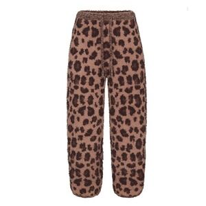 SKIMS Kids Cozy‎ Fair Isle Leopard Print Pajama Jogger Bottoms Size 2T 3T